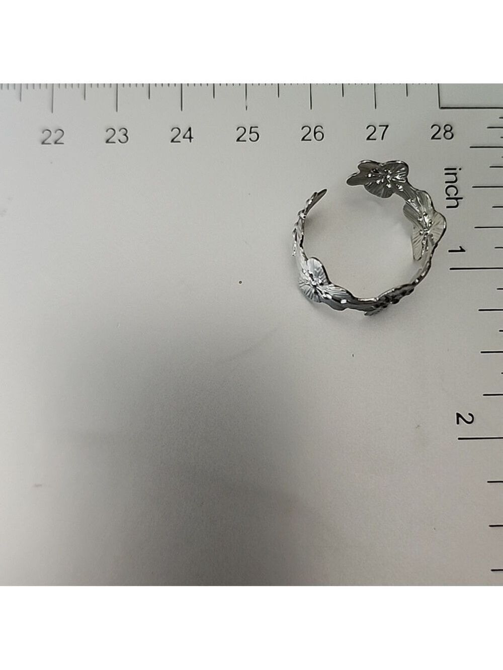 FLOWER ADJUSTABLE RING ZINC ALLOY - Picture 3 of 4